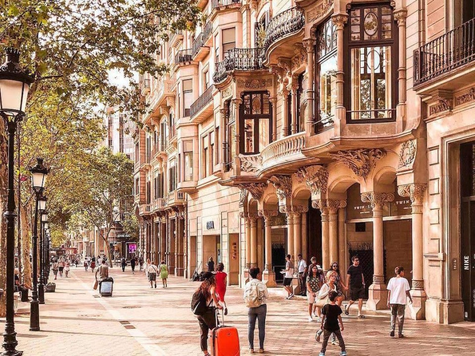 Karte der Stadtteile von Barcelona mit Eixample, GrÃ?cia, SarriÃ , Gotisches Viertel und anderen Bezirken